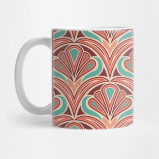 Coral and Teal Vintage Scales Mug